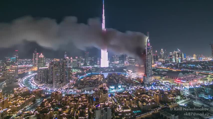 Fotógrafo captó el minuto a minuto del incendio en el rascacielos de Dubai