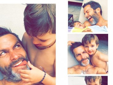 Cristián Sánchez regalonea con sus hijos en vacaciones