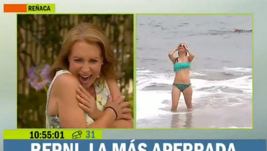 Bikini le jugó una mala pasada a notera de TVN