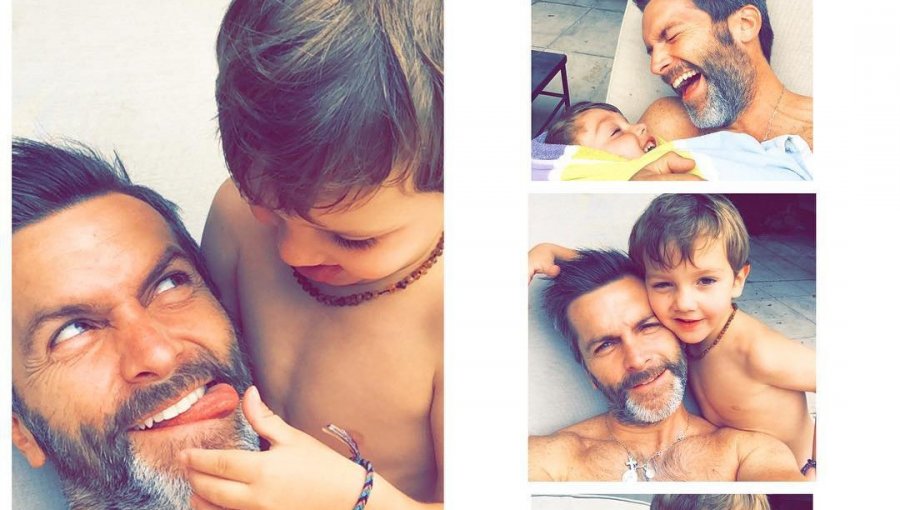 Cristián Sánchez regalonea con sus hijos en vacaciones