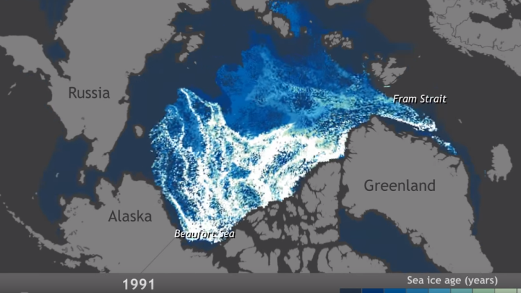 25 años de desaparición del hielo ártico en un solo video