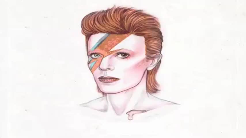 Los diversos looks de David Bowie en un GIF de ilustraciones