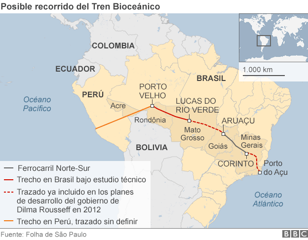 Los intentos de Europa por subirse al tren bioceánico que China quiere construir entre Brasil y Perú