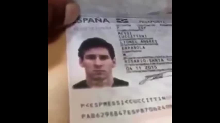 Policía árabe grabó el pasaporte Español de Lionel Messi