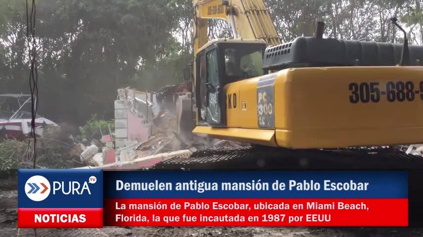 Demuelen antigua mansión de Pablo Escobar en Miami en busca de tesoros