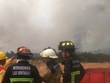 Se levanta Alerta Amarilla y se declara Alerta Roja para las comunas de Quintero y Puchuncaví por incendio forestal