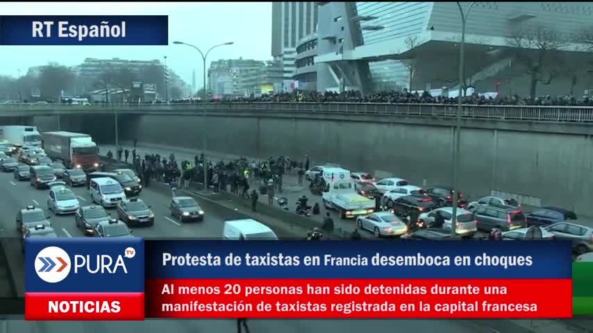 Protesta de taxistas en Francia desemboca en choques y arrestos