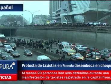 Protesta de taxistas en Francia desemboca en choques y arrestos