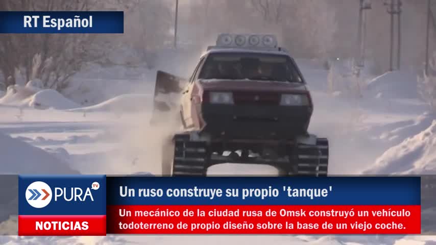 Un ruso construye su propio 'tanque' a partir de un coche viejo