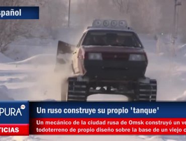 Un ruso construye su propio 'tanque' a partir de un coche viejo