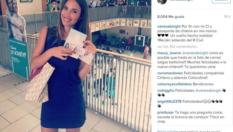 Vanesa Borghi obtiene la nacionalidad chilena