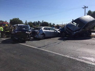 Accidente múltiple deja al menos 10 heridos en Ruta 5 Sur altura Chimbarongo