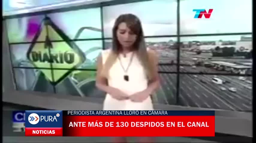 Periodista argentina lloró en cámara por despidos de colegas