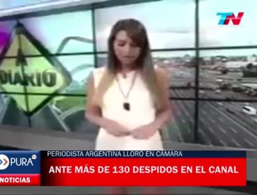 Periodista argentina lloró en cámara por despidos de colegas