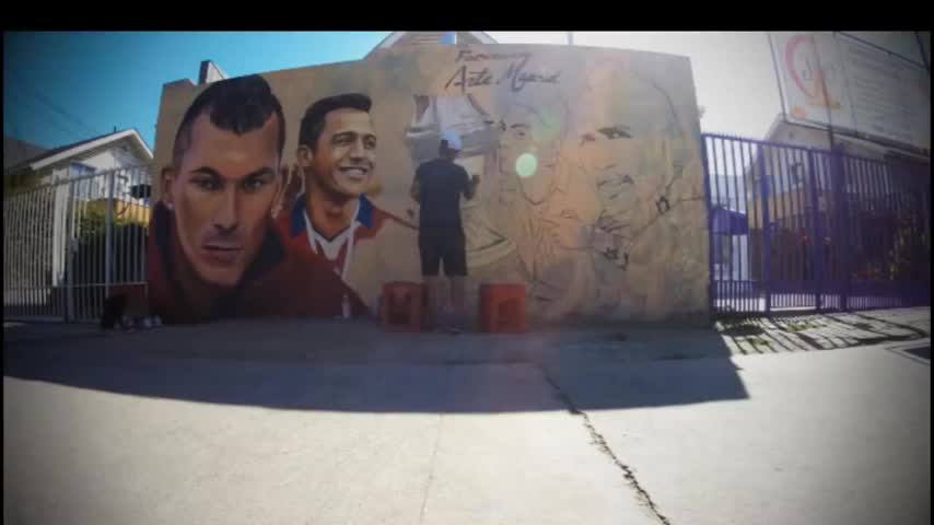 El impresionante mural de la Selección Chilena donde destaca Alexis Sanchez Arturo Vidal Eduardo Vargas y Gary Medel