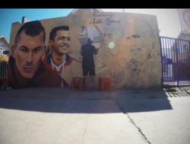 El impresionante mural de la Selección Chilena donde destaca Alexis Sanchez Arturo Vidal Eduardo Vargas y Gary Medel