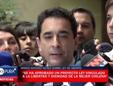 Marco Antonio Núñez sobre ley de aborto: "se ha aprobado un proyecto ley vinculado a la libertad y dignidad de la mujer chilena"