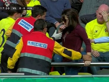 Lionel Messi casi deja nocaut a hincha del Villarreal