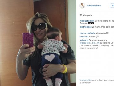 Belén Hidalgo muestra a su pequeña de un mes y medio de vida