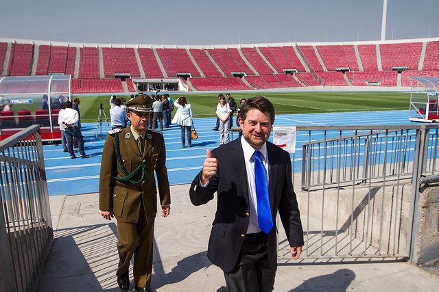 Claudio Orrego y Arturo Salah revisaron el Estadio Nacional para Chile-Argentina