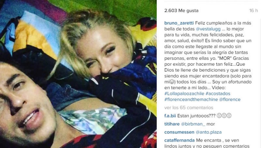 El romántico video que Bruno le dedicó a Vesta Lugg
