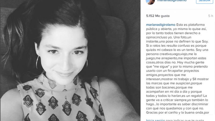 Mariana Di Girólamo enfrentó a sus críticos de las redes sociales