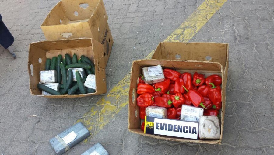 PDI incautó más de 3 mil millones de pesos en droga oculta en cajas de verduras