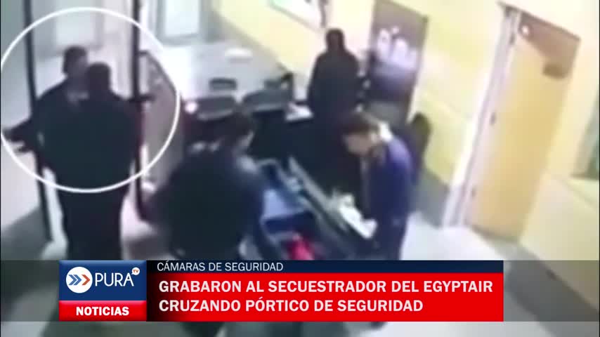 Cámaras de seguridad grabaron al secuestrador del EgyptAir cruzando pórtico de seguridad