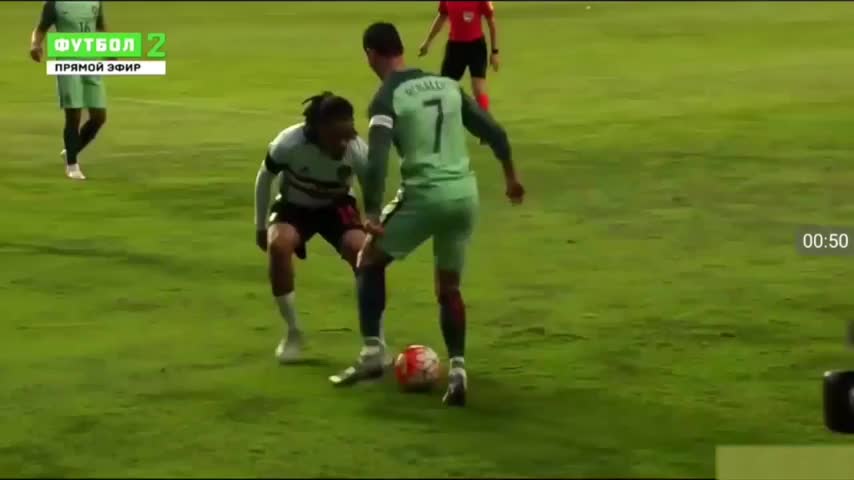 Cristiano Ronaldo bailó a defensa belga en un amistoso