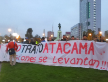 Protesta en Plaza Italia realizaron funcionarios públicos de Atacama