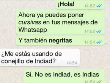 Cómo poner negrita, cursiva y tachar palabras en Whatsapp