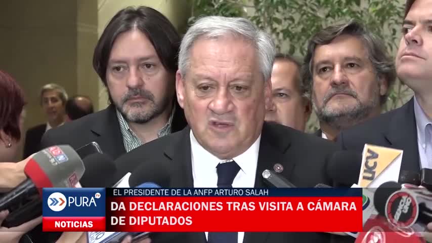 El presidente de la ANFP da declaraciones tras visita a Cámara de Diputados