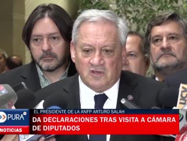 El presidente de la ANFP da declaraciones tras visita a Cámara de Diputados