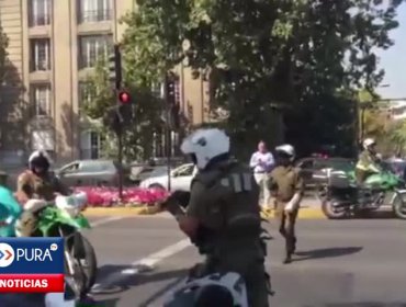 Carabinero sacó arma de servicio en protesta de taxistas