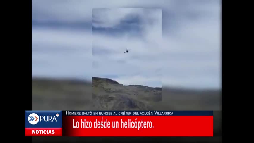 Hombre saltó en bungee al cráter del volcán Villarrica