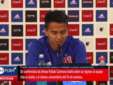 Fabián Carmona en conferencia de prensa se refiere al clásico universitario