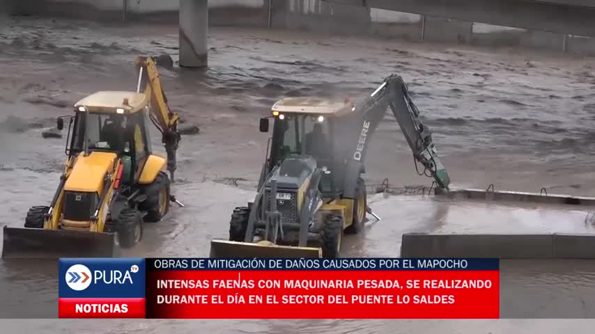 Obras de mitigación de daños causados por el Mapocho debido al temporal