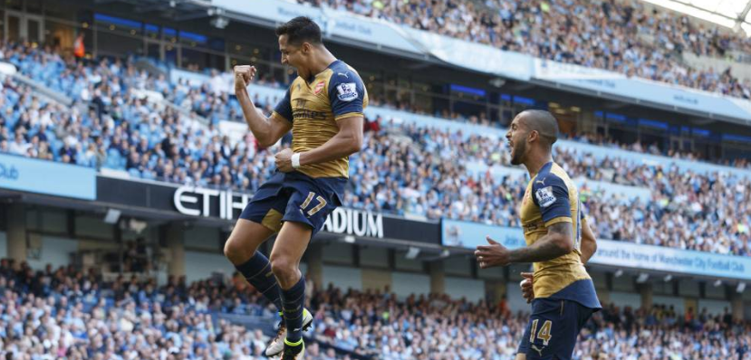 Sánchez anotó un golazo en el empate del Arsenal ante Manchester City