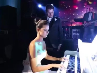 Novia sorprendió con tema de Iron Maiden a su esposo en plena boda