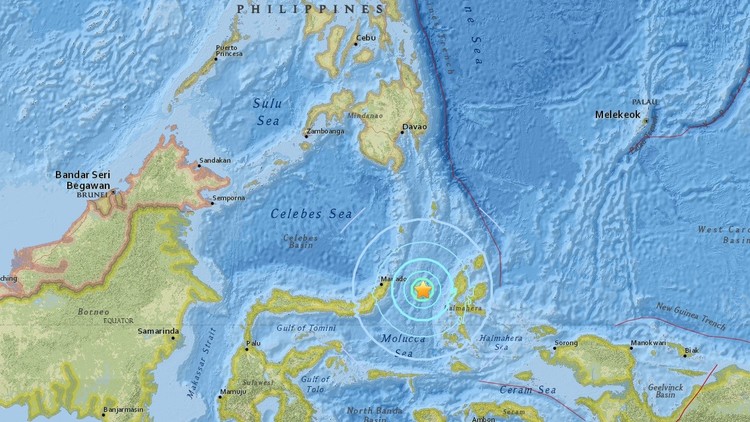 Se registra un sismo de magnitud 6,4 en el mar de las Molucas