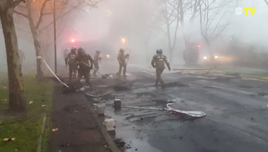 Encapuchados levantaron Barricadas en Santiago