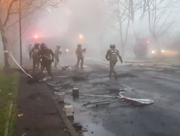 Encapuchados levantaron Barricadas en Santiago