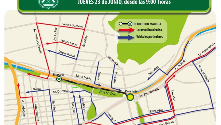 Marcha en Santiago: Entérate de cuales son desvíos de tránsito