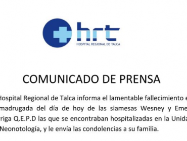 Hospital de Talca confirma el fallecimiento de las siamesas unidas por un corazón