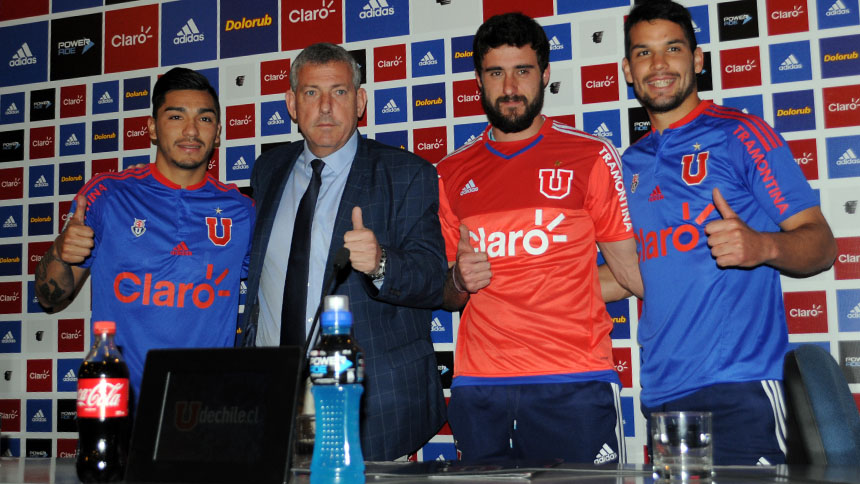 Lorenzo Reyes, Fernando de Paul y Alejandro Contreras fueron presentados en Universidad de Chile