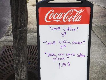 De esta brillante manera una cafetería le enseña buenos modales a sus clientes