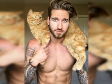 El guapo modelo que es un fenómeno en Instagram gracias a su gato