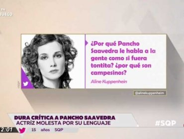 Aline Kuppenheim encara a Pancho Saavedra: ¿"Porque trata a la gente como tontita"?