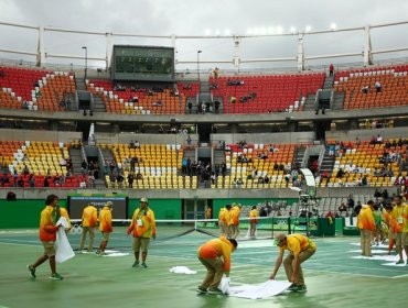 Las lluvias complicaron la jornada del tenis olímpico