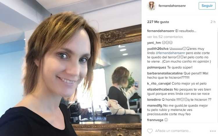 Fernanda Hansen mostró nuevo look en redes sociales